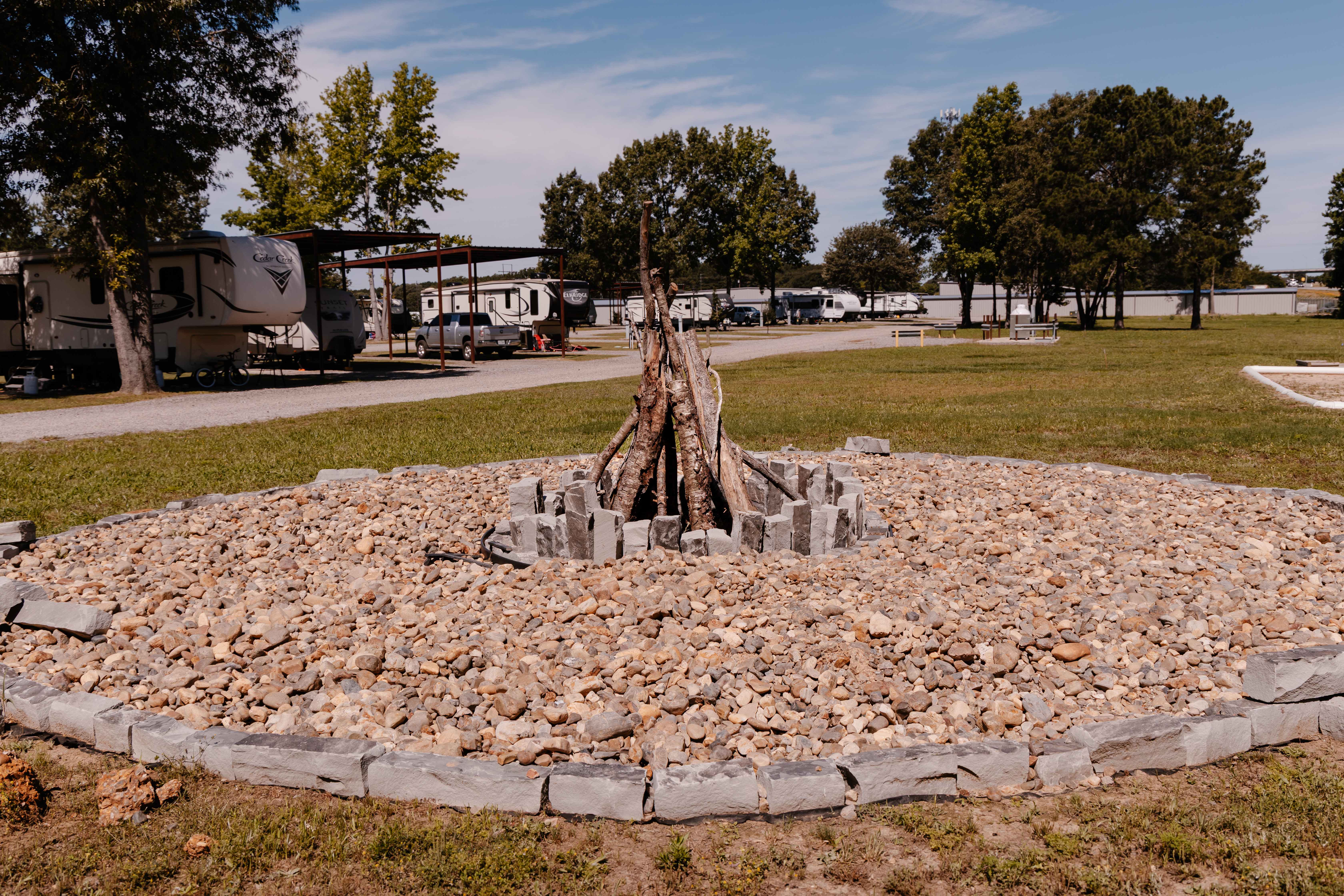 Community spot for a controlled campfire